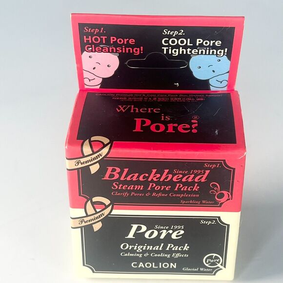 Caolion Where is Pore? Hot Cleansing + Cool Tightening Mask Duo Travel 7g ea New - Picture 1 of 6